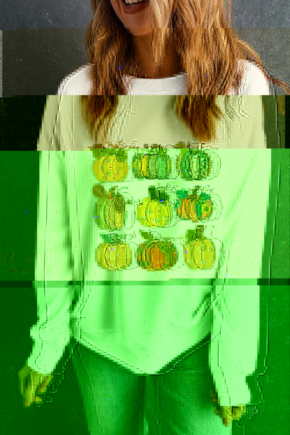 Pumpkin Graphic Long Sleeve Sweatshirt