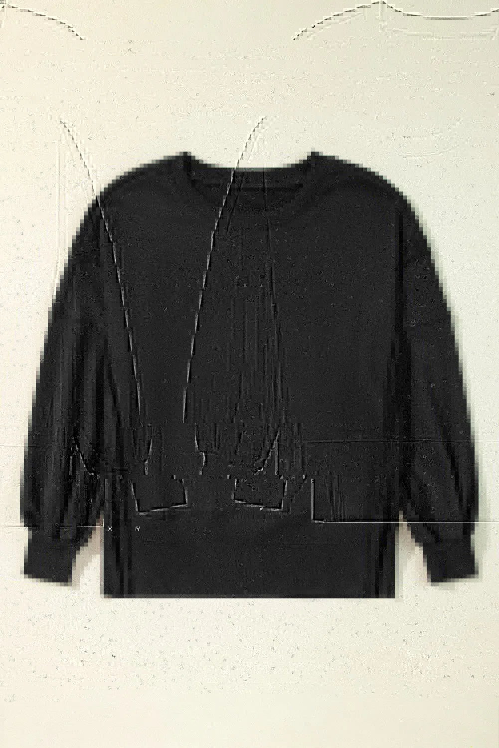 Exposed Seam Round Neck Long Sleeve Sweatshirt