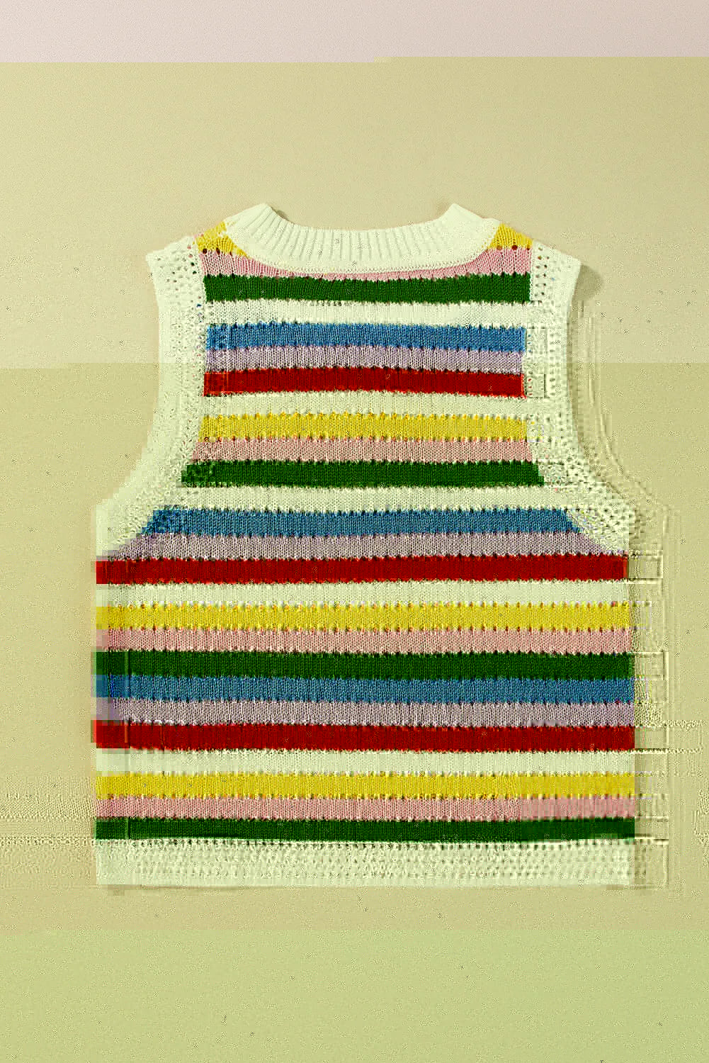 Contrast Round Neck Sweater Vest