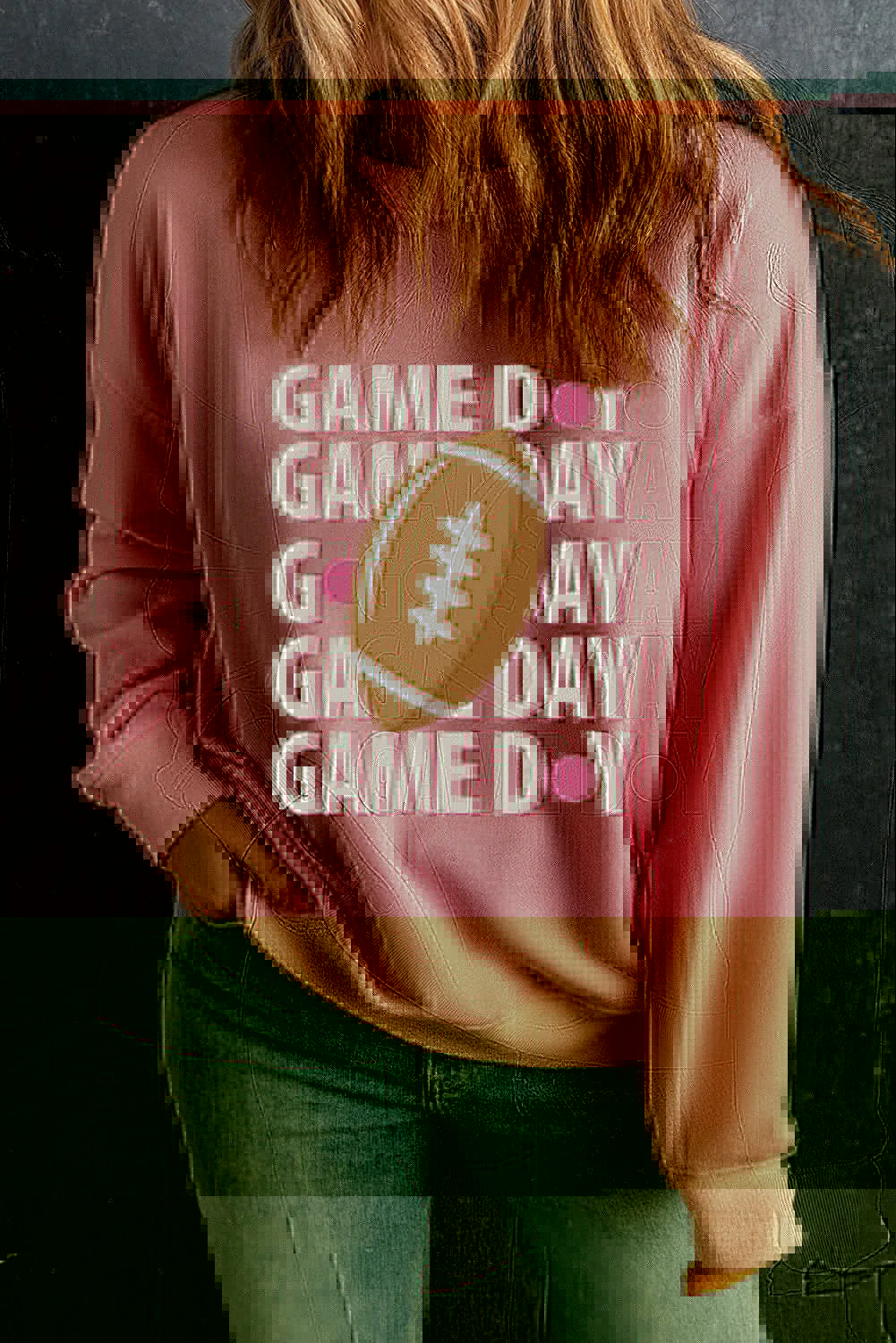 GAME DAY Round Neck Long Sleeve Sweatshirt