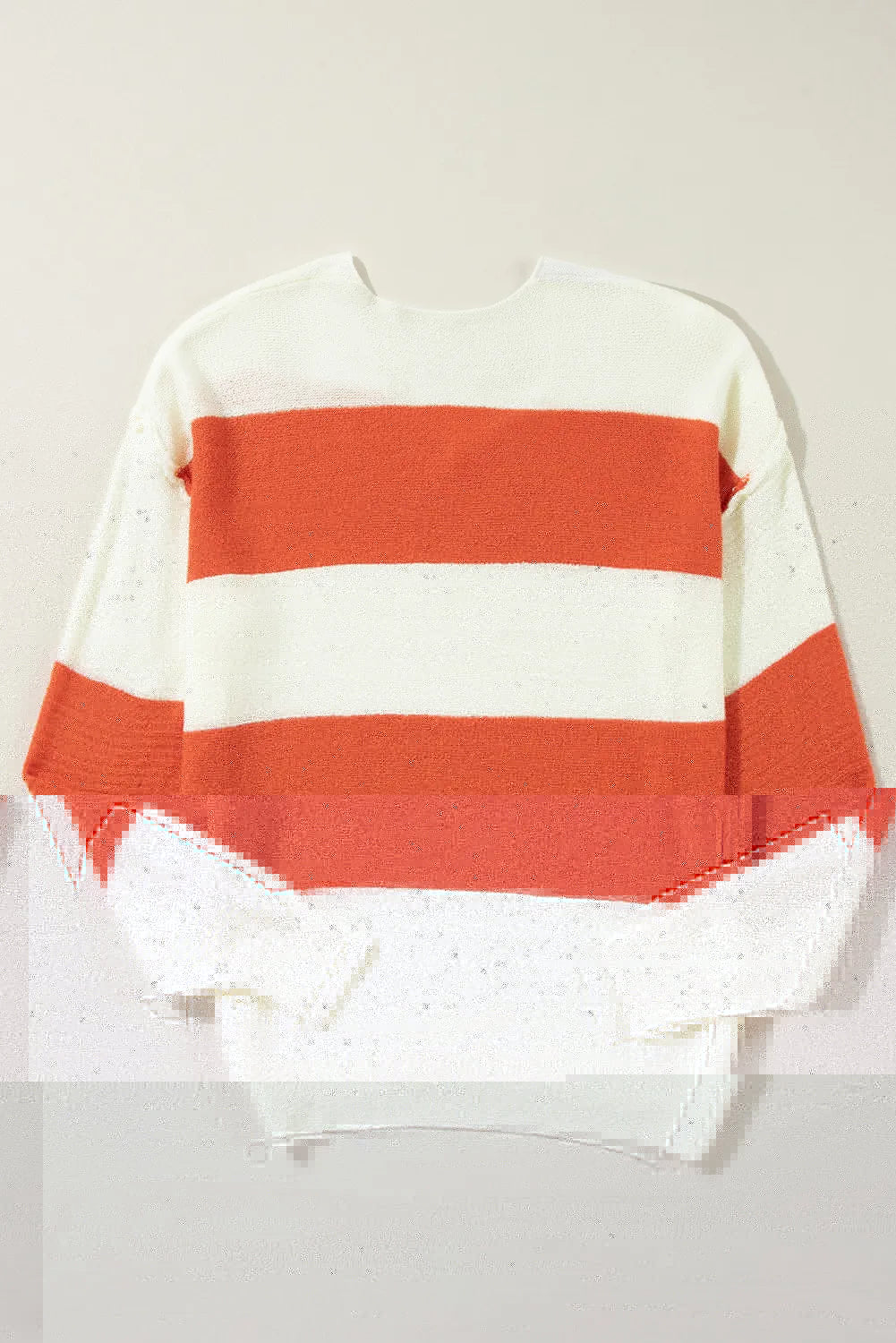 Color Block Dropped Shoulder V-Neck Sweater